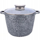 DUŻY GARNEK MARMUROWY Z POKRYWKA INDUKCJA GAZ NON-STICK AROMA KNOB 28cm 10L do piekarnika, na kuchnię ceramiczną i