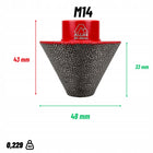 Frez diamentowy stożek do gresu 20-48MM M14 ceramiki glazury otwornica koronka wiertnicza beton cegła kamień szkło