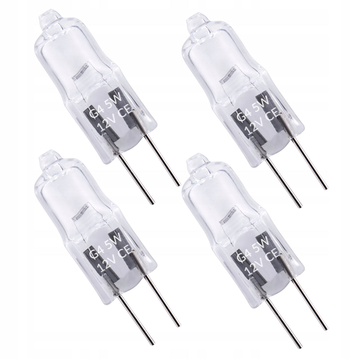 4x żarówka halogenowa halogen 60lm G4 5W Ciepła 12V żarnik Krystaliczna kapsułka, ampułka do opraw, 2700 K