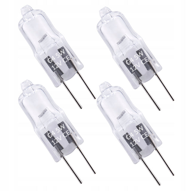 4x żarówka halogenowa halogen 60lm G4 5W Ciepła 12V żarnik Krystaliczna kapsułka, ampułka do opraw, 2700 K