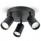 Lampa Sufitowa Żyrandol Plafon Tuby Metal SPOT EG3 LED GU10 oprawa do salonu kuchni jadalni 3-punktowa czarna
