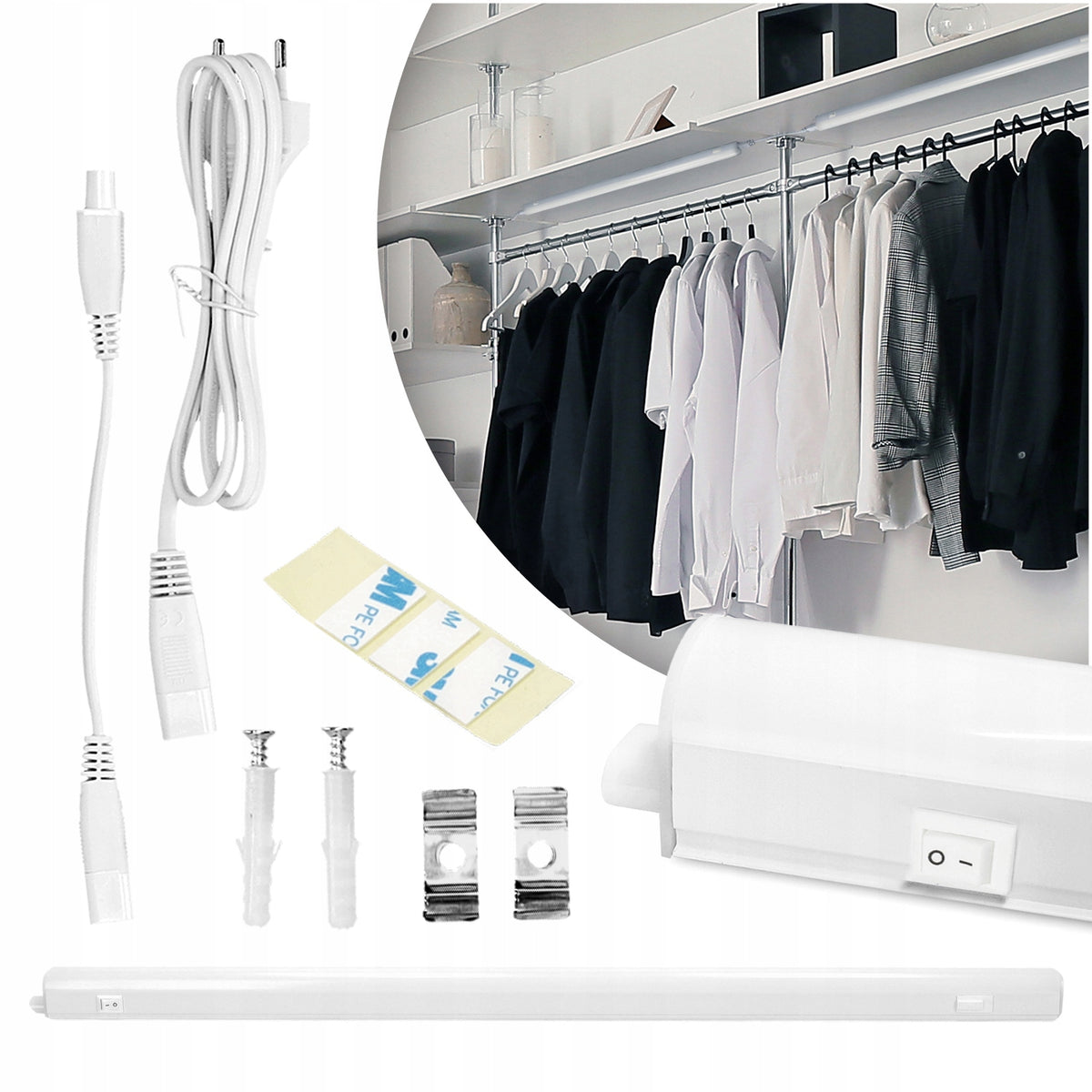 Listwa meblowa 60cm LED 8W pod szafkę oprawa meblowa CCT + kabel oświetlenie kuchenne, lampa podszafkowa, 800 lm, 230