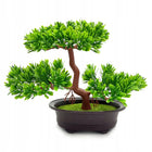 Drzewko bonsai sztuczne roślina w doniczce dekoracyjna 25 cm zielona ozdoba na biurko, aranżacja wnętrz