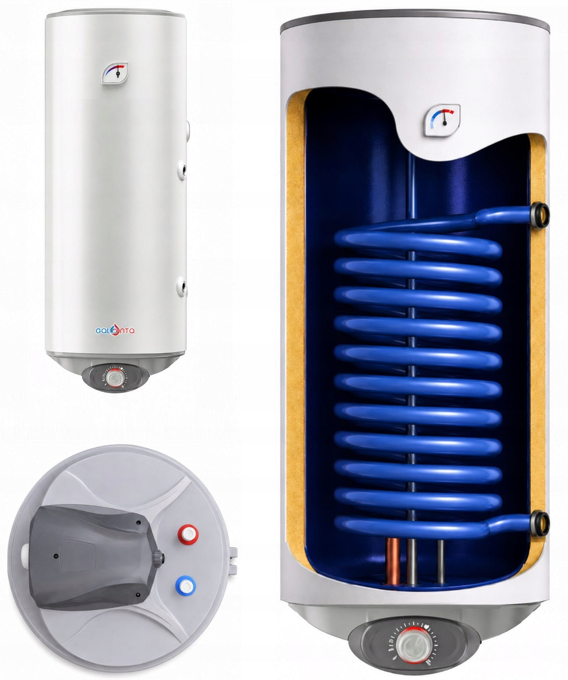 BOJLER ELEKTRYCZNY 120L PRAWY WĘŻOWNICA 0,65 m2 GRZAŁKA 3kW ENERGOOSZCZĘDNY 120 l grzałki