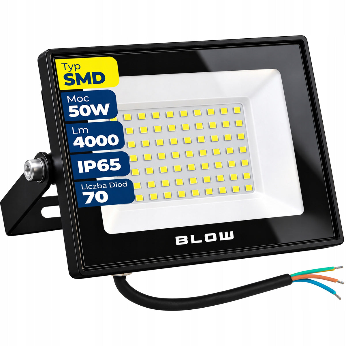 Lampa halogenowa halogen biały neutralny 4000 lm 50W LED naświetlacz IP65 reflektor zewnętrzny do oświetlenia posesji