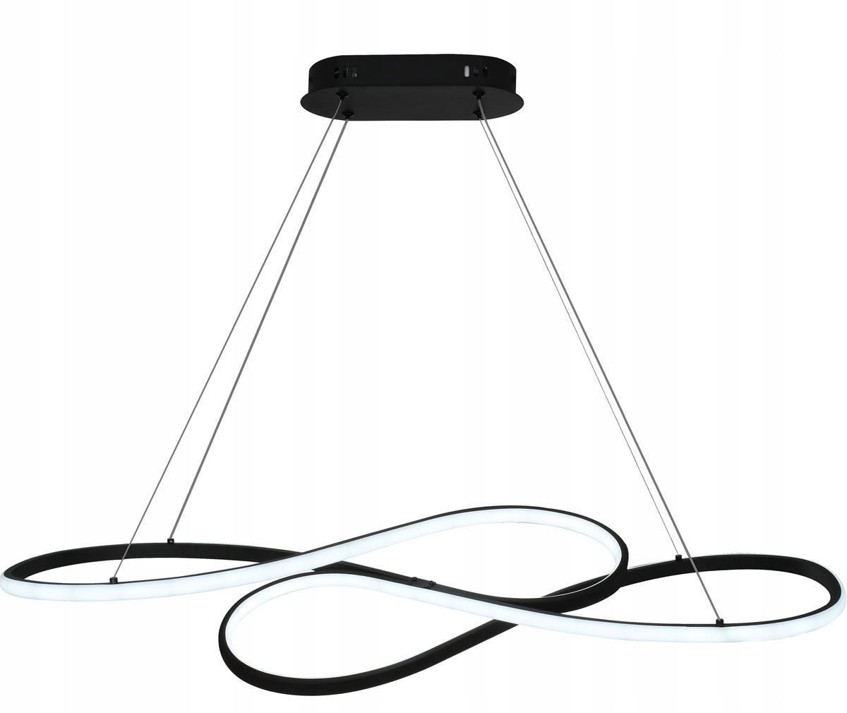 Lampa LED sufitowa wisząca EKO żyrandol LED nowoczesna + pilot czarna oprawa 100 cm zintegrowane źródło światła