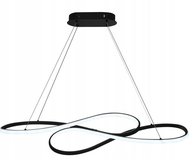 Lampa LED sufitowa wisząca EKO żyrandol LED nowoczesna + pilot czarna oprawa 100 cm zintegrowane źródło światła