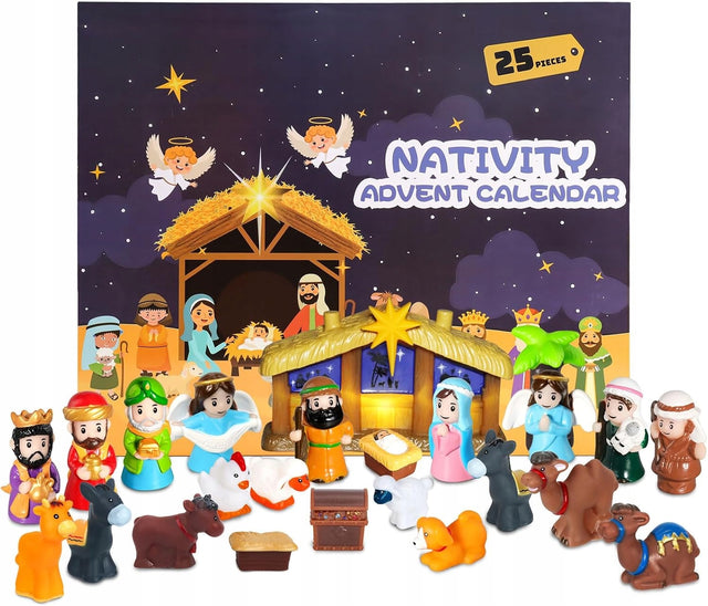 Kalendarz adwentowy figurki + szopka podświetlana 24 elementy GP5 stojący
