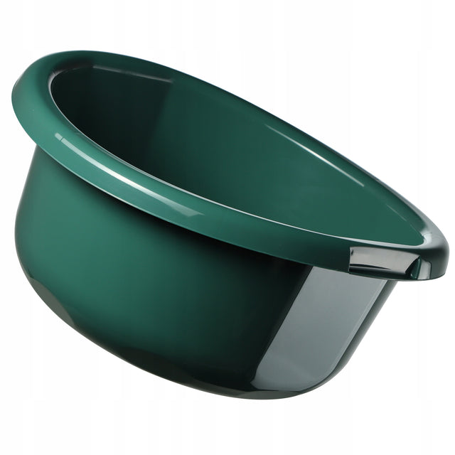 Miska na pranie miednica okrągła duża misa plastikowa solidna zielona 30l kuweta z uchwytami do namaczania ubrań, 50,5 x 24 cm