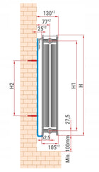 GRZEJNIK PANELOWY STALOWY DWUPŁYTOWY PODŁĄCZENIE DOLNE DIAMOND V22 60x100cm 1000 mm 600 mm grzewcza biały