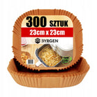 300x Wkład Air Fryer Tacki Papierowe do frytkownicy beztłuszczowej 23x23 cm papier do pieczenia brązowy 100 szt.
