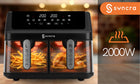 Frytkownica beztłuszczowa dwukomorowa AIR fryer 10l frytownica podwójna LCD czarny