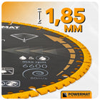 Tarcza diamentowa Powermat 230 mm uniwersalna 22,2 mm tnąca do betonu, cegły, drewna, kamienia, metalu, PCV, stali i