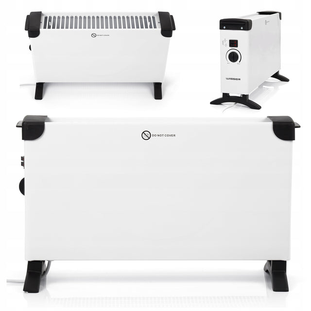 Grzejnik elektryczny konwektorowy energooszczędny termostat Wisser 2000W 540 mm 320 mm grzewcza biały