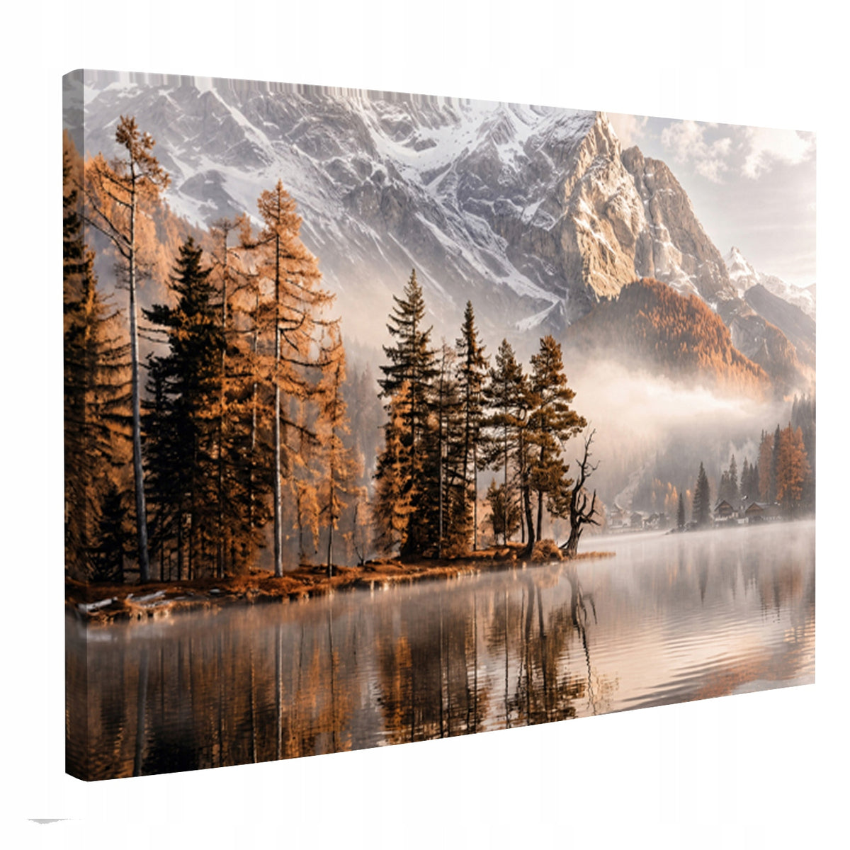 Obraz na płótnie 120x80 XXL Góry jezioro las natura do salonu fotoobraz, pejzaż, krajobraz, dekoracja ścienna, druk