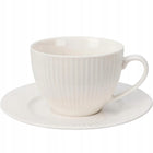 ZESTAW 6 FILIŻANEK ZE SPODKIEM 250ML BIAŁE KOMPLET 6 OSÓB + SPODEK PRĄŻEK porcelanowe do kawy i herbaty, gładkie