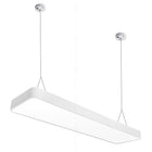 Lampa Wisząca Liniowa Biurowa 120cm 90W LED CCD Biała Zaokrąglona oprawa nad biurko, do gabinetu i stanowiska pracy, z