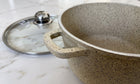 Zestaw garnków marmurowych 12 EL indukcja GAZ marmur 6x garnek z pokrywą aluminiowe, do kuchni ceramicznej i