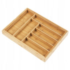 Wkład do szuflady na sztućce GreenBlue 43 x 50 cm organizer kuchenny bambusowy brązowy, 9 przegródek, noże, widelce