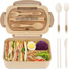 Lunchbox śniadaniówka do szkoły z 3 przegrodkami widelecem i łyżką bez BPA pojemnik na posiłek, pudełko na jedzenie