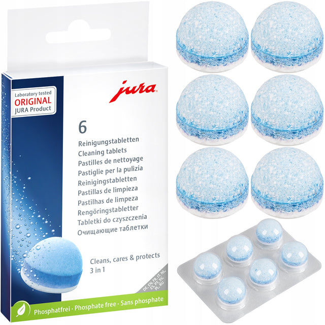Tabletki czyszczące 3-FAZOWE do ekspresu do czyszczenia jura 6 SZT środek czyszczący