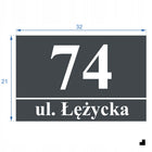 Nierdzewny Numer Na Dom Tabliczka Adresowa z Numerem Domu 32x21 cm Dystanse oznaczenie posesji, szyld aluminiowy 3 mm