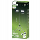 Zestaw halogen naświetlacz lampa LED statyw 2x 100W Roboczy budowlany mocny reflektor warsztatowy 20000 lm 4000 K IP65