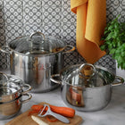 Garnek Indukcja ze stali nierdzewnej GAZ solidny Konighoffer Faro 5,9l 24cm naczynie kuchenne do zup i dań