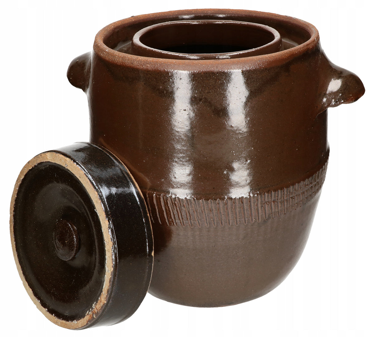 Beczka kamionkowa 30l garnek z pokrywą do kiszenia ogórków kapusty kamionka ceramiczny pojemnik fermentacyjny na