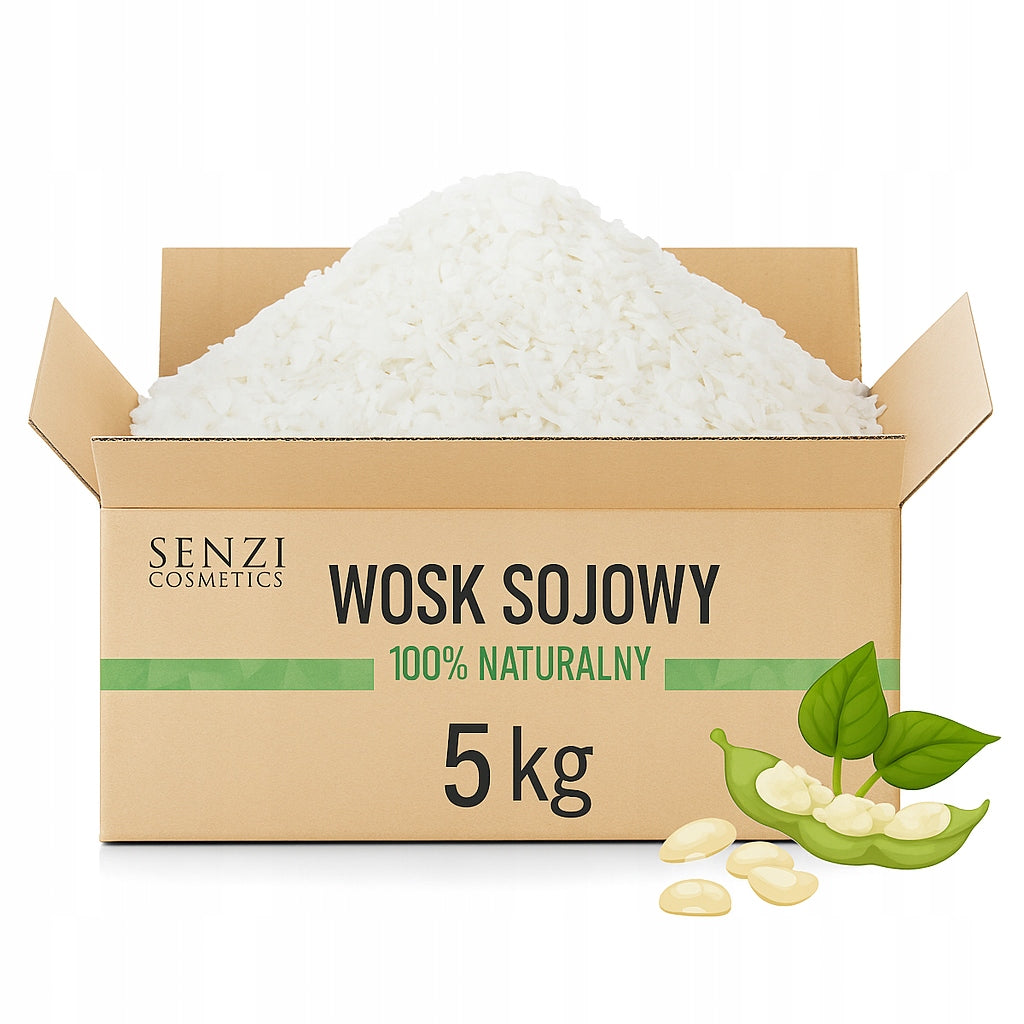 WOSK SOJOWY 5kg Do Świec Zalewanych Płatki NATURALNY EKO SENZI COSMETICS surowiec roślinny, materiał dla