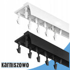 Karnisz szyna sufitowa aluminiowa podwójna z osłoną 200 cm żabka/agrafka prowadnica do firan i zasłon, dwutorowa