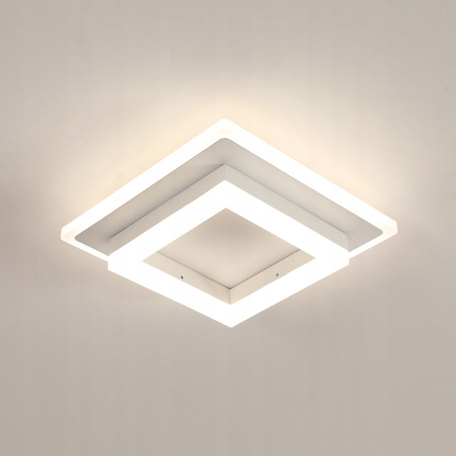 Lampa Sufitowa LED Plafon Kwadratowy Biały Nowoczesny 24W 4500K oprawa z wbudowanym źródłem światła, neutralna barwa, szerokość 20 cm