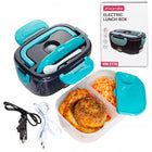 Elektryczny lunch BOX termos obiadowy śniadanówka samochodowa kamille 1,5 L pojemnik na jedzenie 1500 ml niebieski