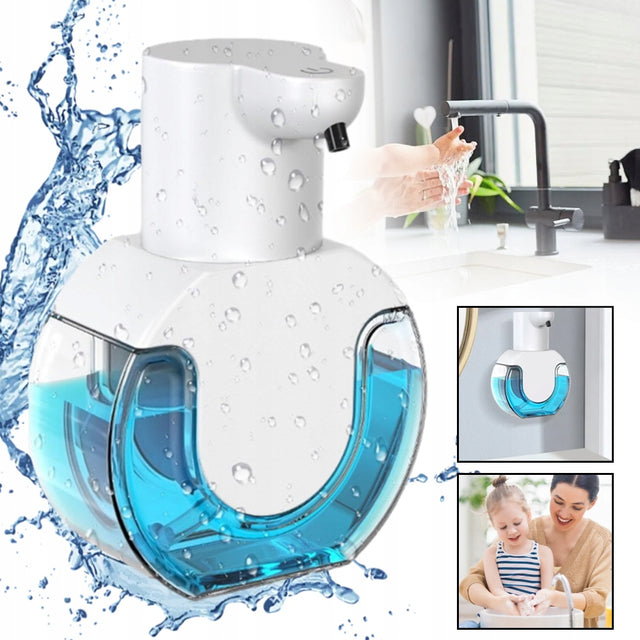Automatyczny dozownik mydła, elektryczny dozownik mydła w piance, 420ml bezdotykowy, akumulatorowy, biały do łazienki