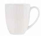 6X kubek porcelanowy ryflowany 330ml komplet kubków prążek do kawy herbaty biały, można myć w zmywarce