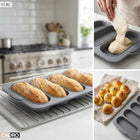 Forma blacha do pieczenia bułek silikonowa perforowana non-stick na 4 szt foremka piekarnicza, pieczywo domowe
