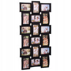Duża ramka 18 zdjęć fotorama 93x47 cm multi foto galeria kolaż czarny na fotografie, do salonu, z tworzywa sztucznego