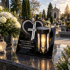 Znicz Solarny na Grób Wieczna Latarenka Statuetka na Cmentarz LED 18 cm lampion nagrobny, ozdoba nagrobna, dekoracja