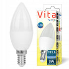 6x Żarówka LED E14 8W biały neutralny 4000K 230V premium mocna świeczka 680 lm do żyrandola, kinkietu i lamp