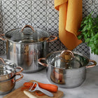 Garnek Indukcja GAZ Pokrywka duży stalowy Konighoffer Faro Copper 9,2l 28cm kocioł do zup, bigosu i gotowania dla dużej