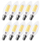 10x Żarówka LED E14 Filament 4W Edison C35 świeczka ciepła ozdobna żyrandol źródło światła do lamp i kinkietów, 2700 K