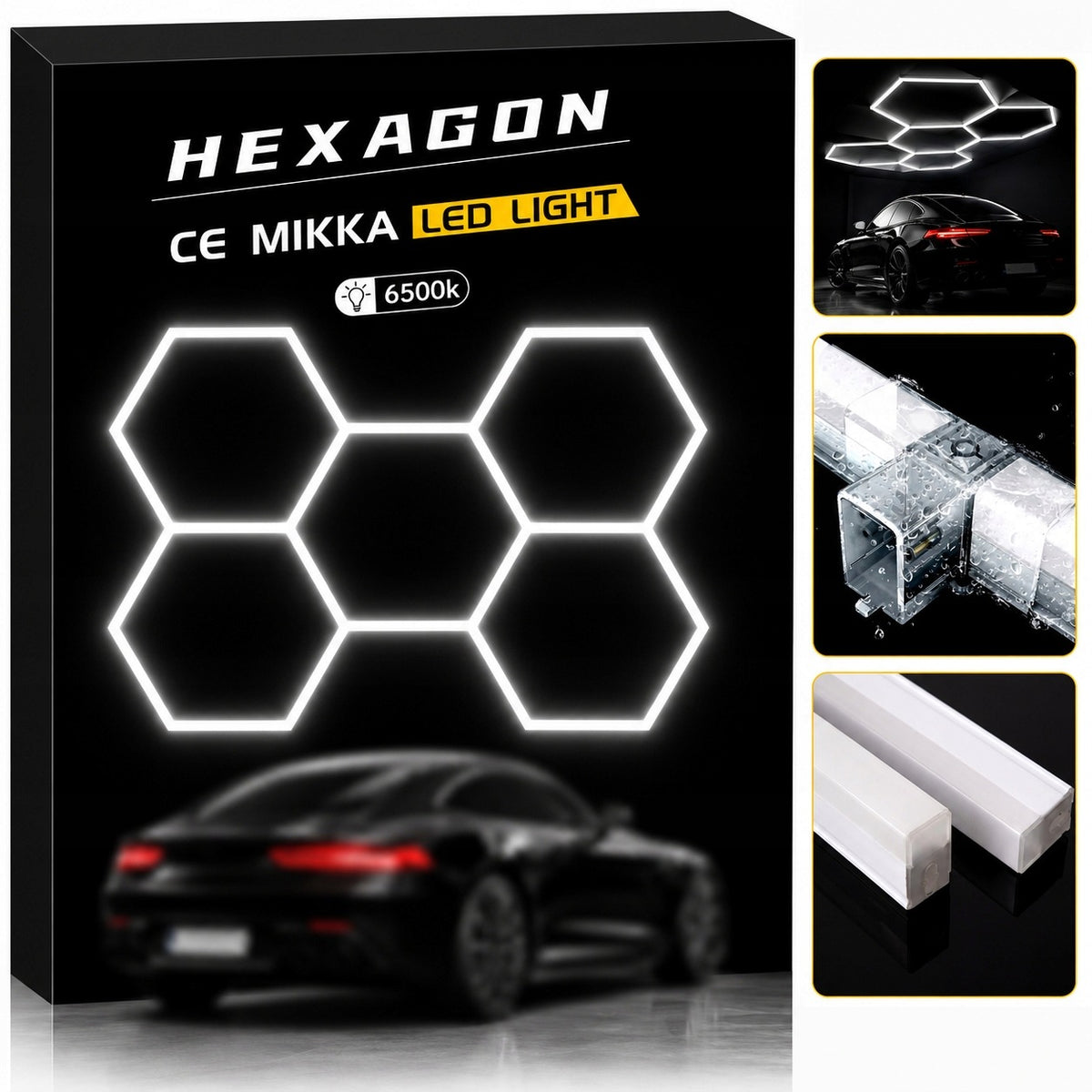Panel Lampa LED Mikka Hexagon Warsztat Garaż zimny 192 w Plafon sufitowy, oświetlenie techniczne, białe światło
