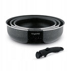 Zestaw 3x patelnia głęboka indukcja Gaz Konighoffer Spinel Black 20/24/28cm do smażenia, na kuchnię ceramiczną i