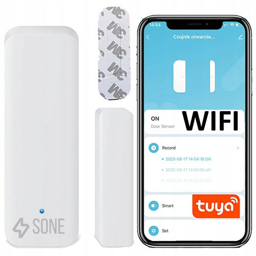 Czujnik otwarcia drzwi i okna wifi tuya smart sensor wejściowy, zabezpieczenie domu, monitorowanie wejść, praca w