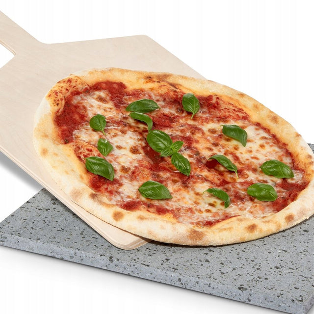 Wulkaniczny kamień do pizzy z etny 38x32+SZUFLA kamień do pieczenia 38 cm z 18 sztuk