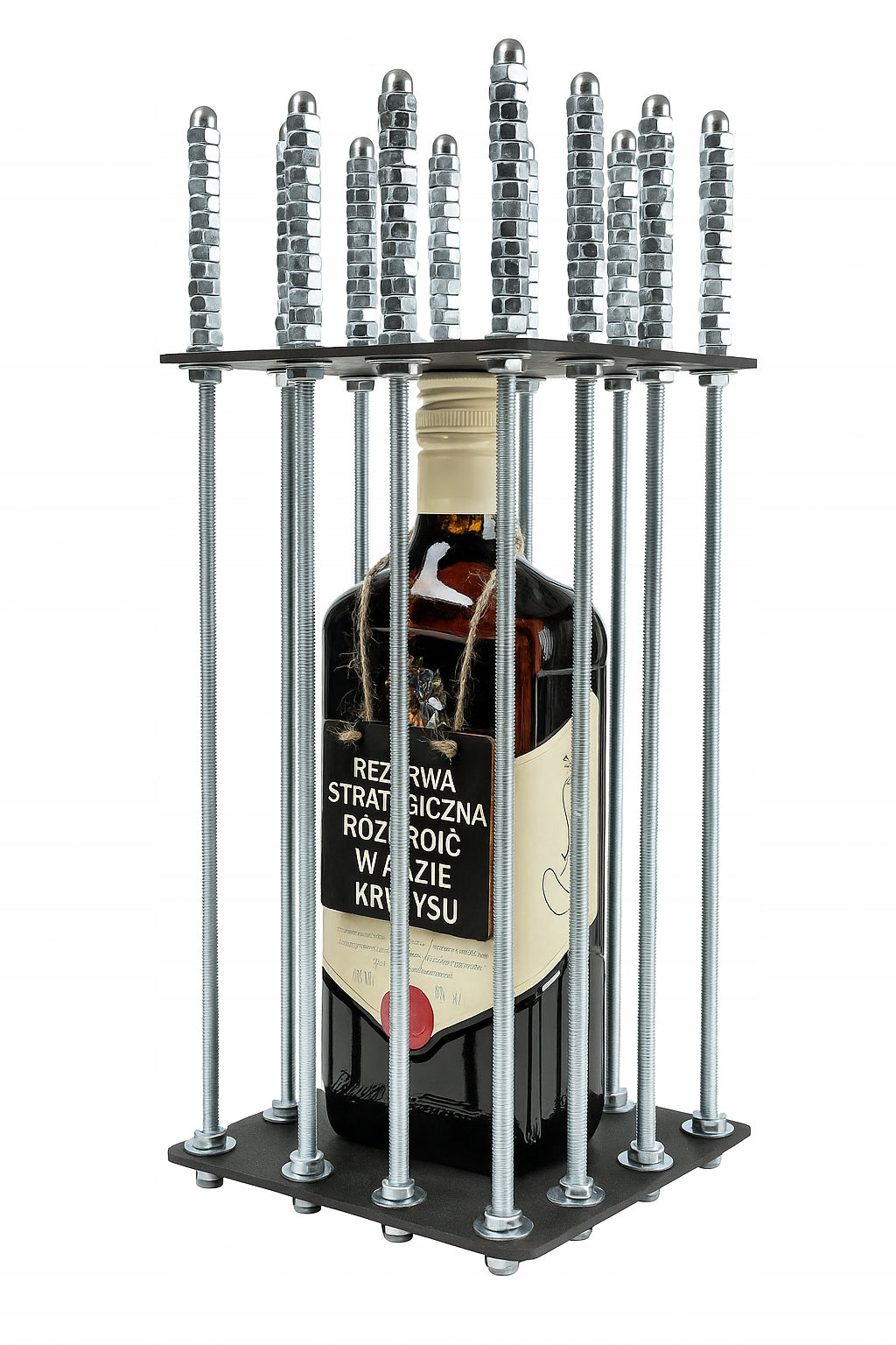 Klatka na alkohol prezent 18 20 30 40 50 60 urodziny imieniny alkoklatka opakowanie z grawerem, gadżet do butelki