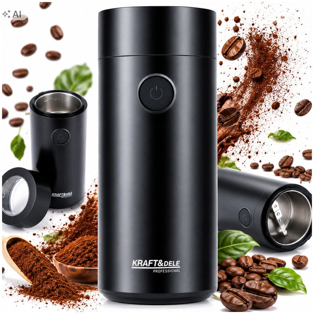 Młynek do kawy elektryczny do mielenia mocny orzechów przypraw grinder 200W 50 g metal, szkło