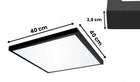 Panel LED 36W natynkowy czarny 40x40cm Plafon lampa sufitowa, oprawa oświetleniowa, ciepła barwa światła, zasilanie