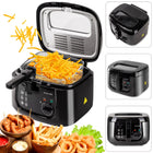 Frytkownica frytownica mocna kompaktowa 2,5 L frytki kurczaki kamille tradycyjna 1800 w czarny