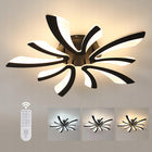 Lampa Sufitowa Czarna LED Żyrandol z Pilotem Nowoczesna do Salonu 48W oprawa wisząca, 5 punktów świetlnych, metalowa